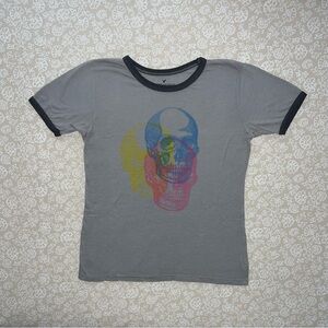 American Eagle Outfitters Multicolor Skull Graphic Shirt